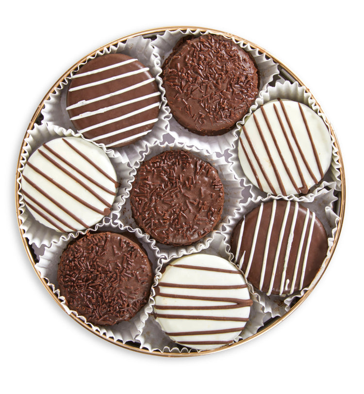 Chocolate Covered Sandwich Cookie Tins