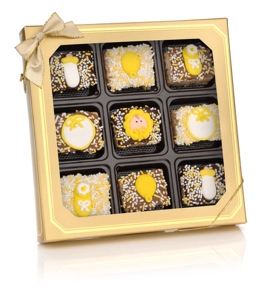 New Baby Chocolate Dipped Mini Crizpy - Window Gift Box of 9