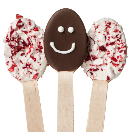Gingerbread and Snowman Face Stir Chocolate Spoons