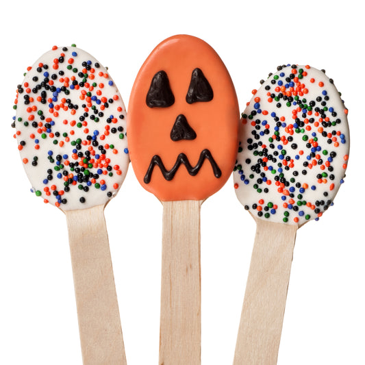 Jack O'Lantern & Sprinkles Stir Chocolate Spoons