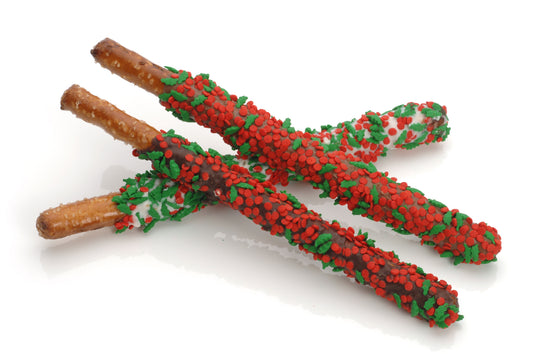 Holly Berry Pretzel Wands- Individually Wrapped