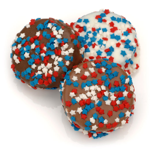 Red White and Blue Decorated Sandwich Cookie- Single