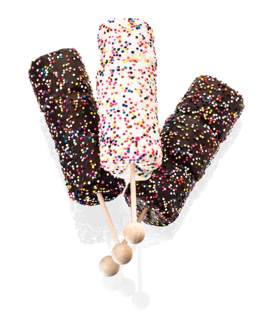 Funfetti Hand-Dipped Marshmallows Sticks