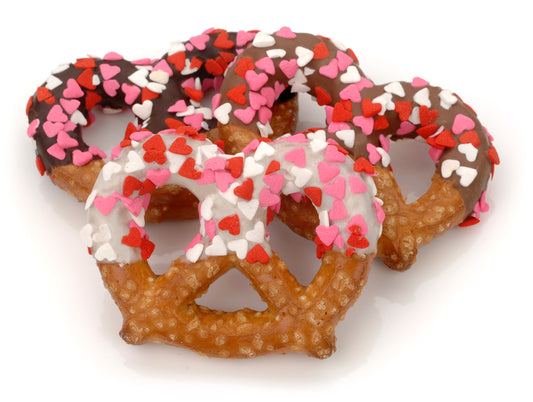 Heart Sprinkles Chocolate Pretzel Twists