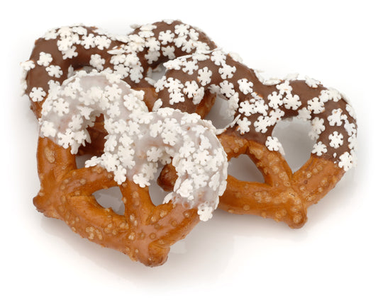 Snowflake Sprinkles Chocolate Pretzel Twists