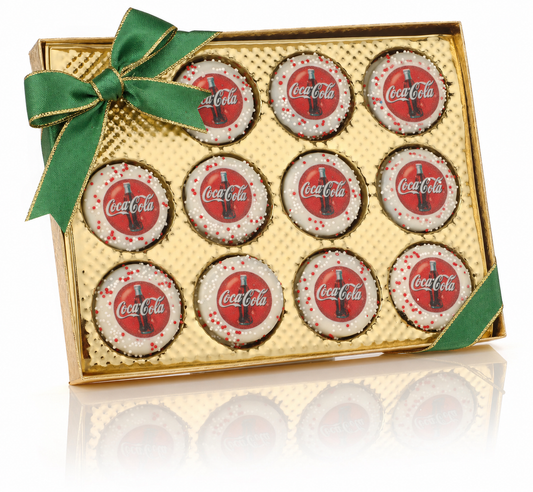 Logo Sandwich Cookie-Gold Window Box of 12