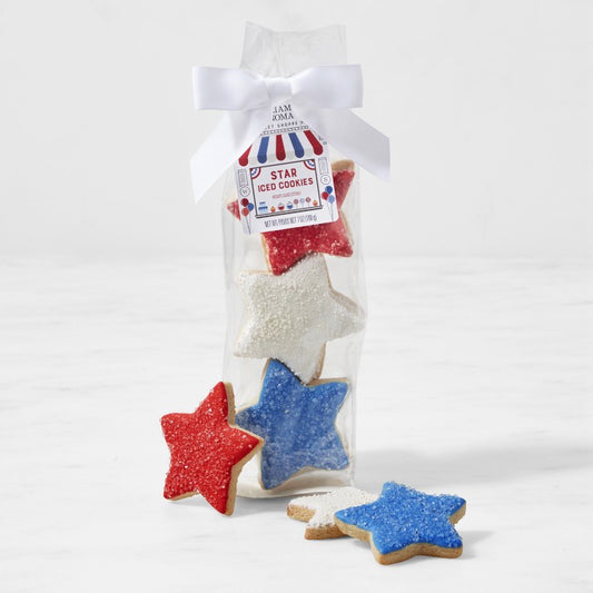RWB Star Iced Cookies- Stacked Iced