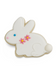 WHITE BUNNY SIDEWAYS WITH FLOWERS- 3.25 INCH
