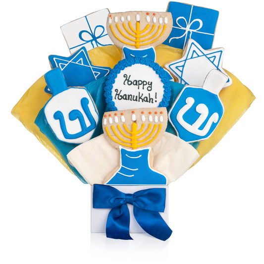 Happy Hanukkah Cookie Bouquet