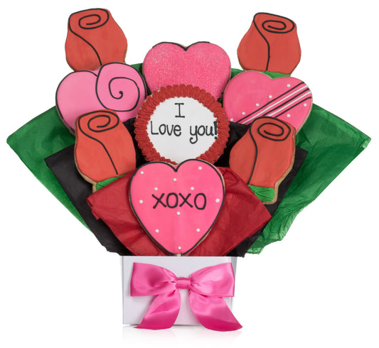 Lovely Hearts Cookie Bouquet