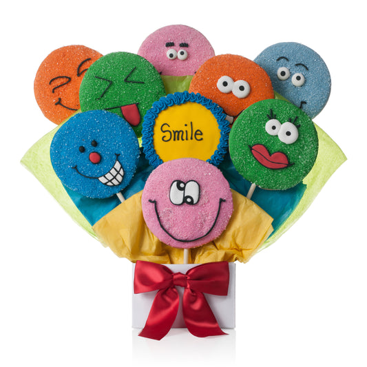 Wacky Faces Cookie Bouquet