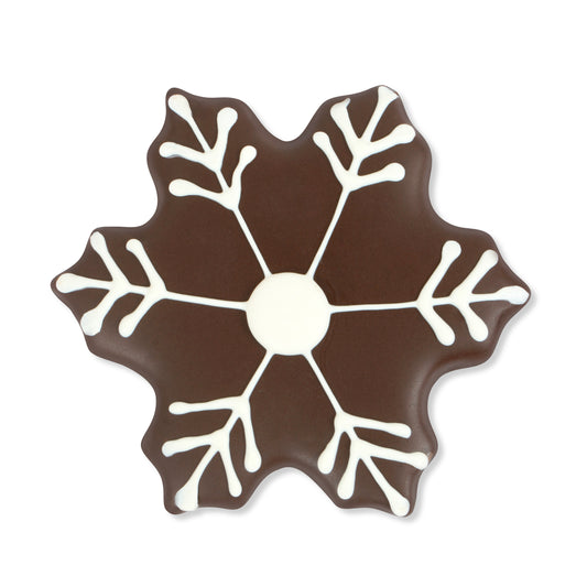 4" Dark Chocolate Snowflake Shortbread Cookie - Single