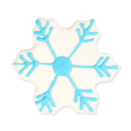 4" White Chocolate Snowflake Shortbread Cookie - Single