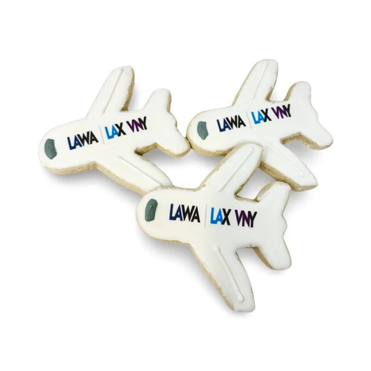 4" Printed Iced Sugar Airplane Cookie-  Single