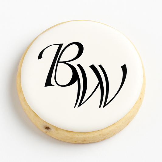 Printed  Iced Round Chocolate Chip Shortbread Cookie- Single