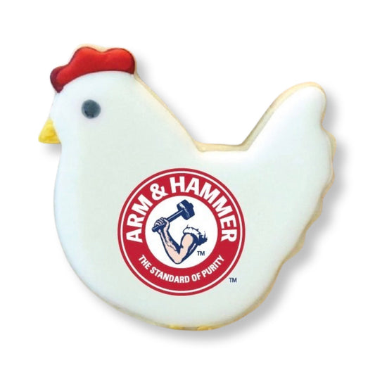 4" Printed Iced Sugar Hen Cookie-  Single