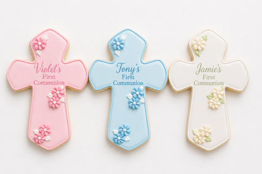 Holy Communion 4 inch Cross Cookie- Custom Print
