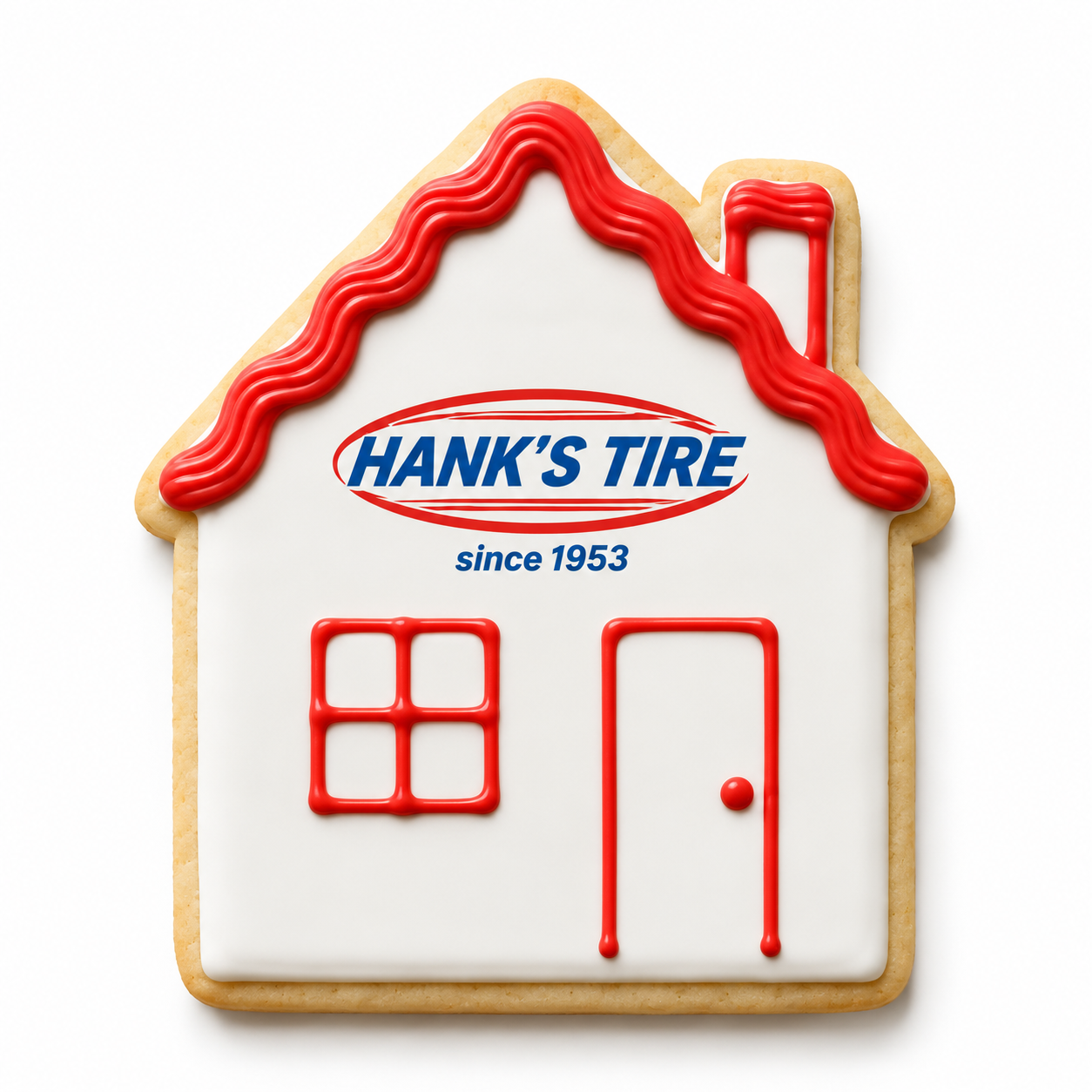 CUSTOM PRINTED HOUSE SHAPED COOKIE- INDIVIDUALLY WRAPPED