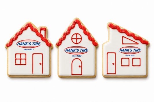 CUSTOM PRINTED HOUSE SHAPED COOKIE- INDIVIDUALLY WRAPPED