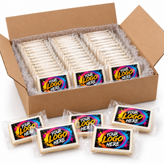 Edible Print 2x3 inch Rectangle Cookies- Bulk Case of 60