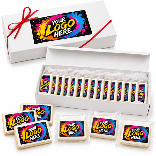 Edible Print 2x3 inch Rectangle Cookies- Gift Box of 12
