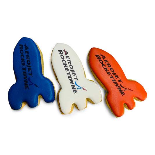 4" Printed Rocket Sugar Cookie-  Single