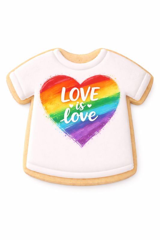 Pride Month T-Shirt Cookie – Handcrafted Sugar Cookie