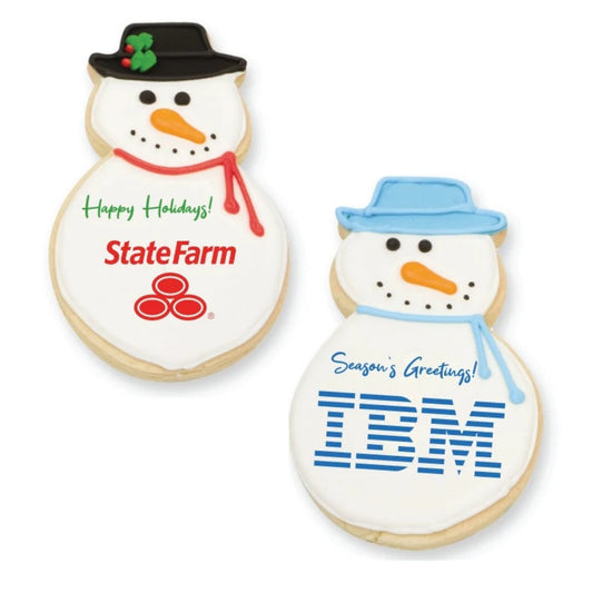 Printed Iced Sugar Snowman Cookie-  Single
