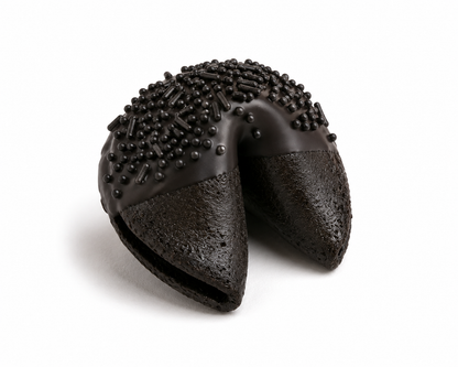 Midnight Fortune™ Black & Red Chocolate-Dipped Fortune Cookies