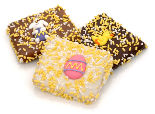Easter Chocolate Hand Dipped & Decorated Half Graham Cracker- Single
