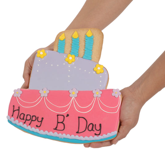 Giant Birthday Cake Sugar Shortbread Cookie- 9 Inch