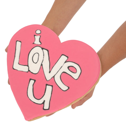 Giant Love You Sugar Shortbread Cookie- 9 Inch