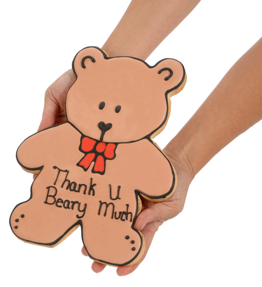 Giant Thank You Bear Sugar Shortbread Cookie- 9 Inch