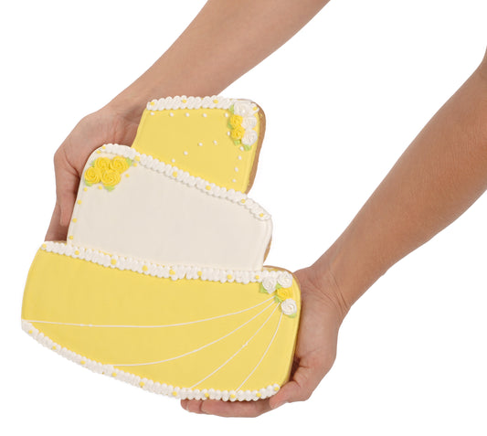 Giant Sugar Shortbread Wedding Cake Cookie- 9 Inch