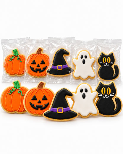 3 Inch Hand Decorated Hand Made Halloween Cookies- Individually Wrapped