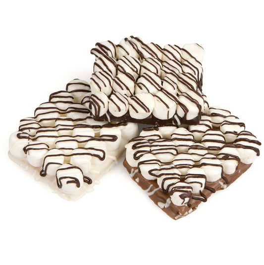 S'more Style Chocolate Hand Dipped & Decorated Half Graham Cracker- Single