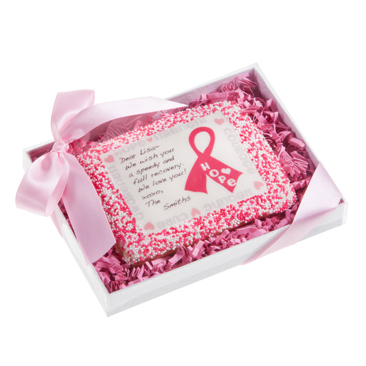 Custom Pink Ribbon Sugar Cookie Card