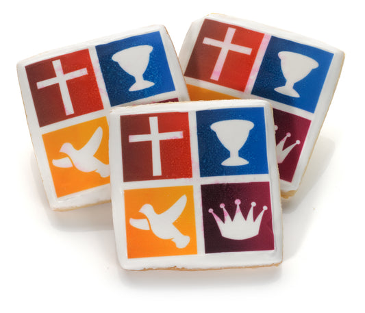Christian Symbol Iced Sugar Cookie - 3 Inch Square