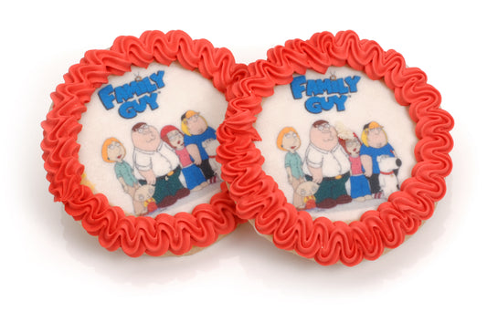 Iced Round Picture Sugar Cookie with Fancy Border- Single