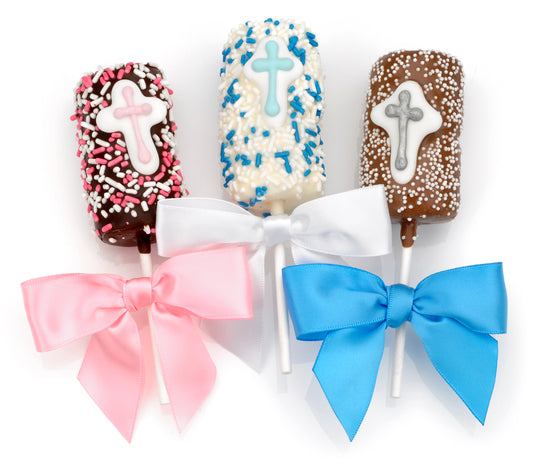 Christening Chocolate-Dipped Marshmallows Favors