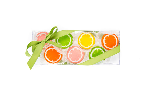 Citrus Mini Iced Sugar Cookies -Clear Gift Box of 10