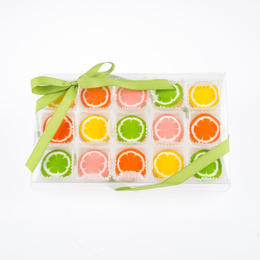 Citrus Mini Iced Sugar Cookies -Clear Gift Box of 15 pc