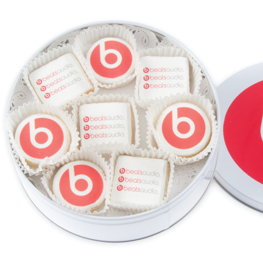 Mini Iced Printed Sugar Cookies - Tin of 20