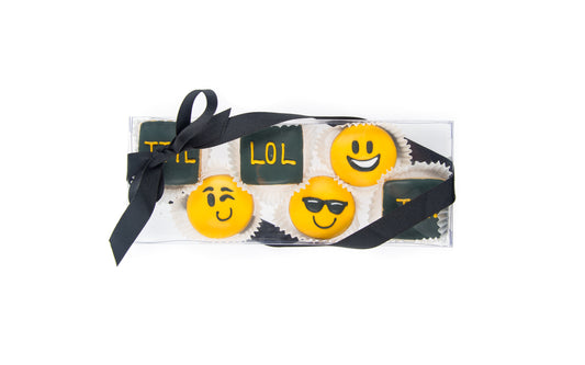 Emoji Mini Iced Sugar Cookies -Clear Gift Box of 10