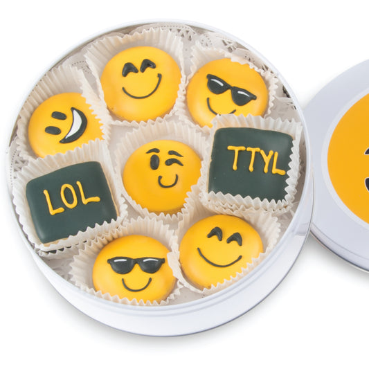 Emoji Mini Iced Sugar Cookies- Tin of 20