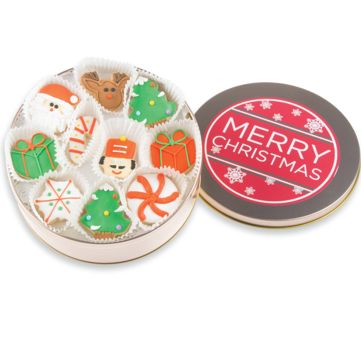 Christmas Mini Iced Sugar Cookies- Tin of 20