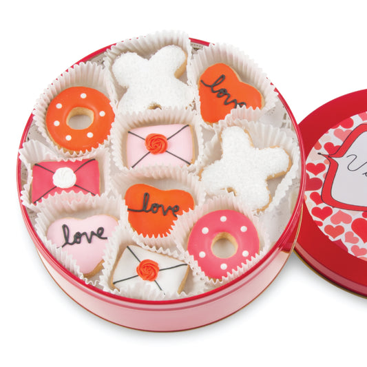 Love Mini Iced Sugar Cookies - Tin of 20