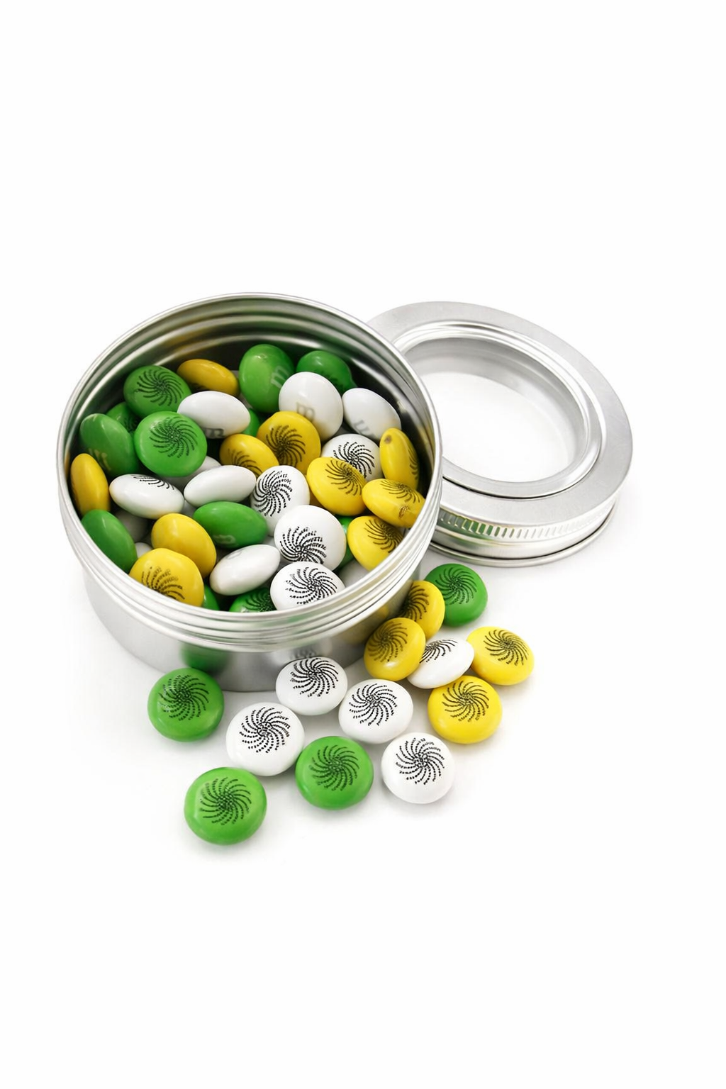 Custom Clear Window Favor Tin with Personalized M&M’s (2.70" x 1.0")- 12 TINS