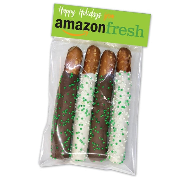 Bag of 4 Mini Pretzel Rods with Custom Header Card