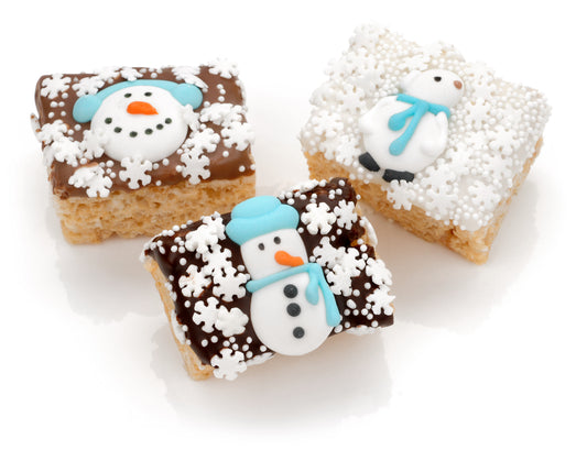 Winter Blue Chocolate Hand Dipped Mini Rice Treat- Single